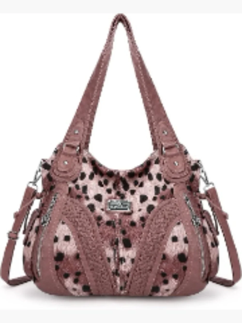 Washed Faux Leather Tote Hobo Bag Top Handle Shoulder Bag